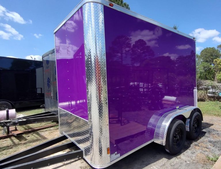 Purple Trailer tandem w silver trim